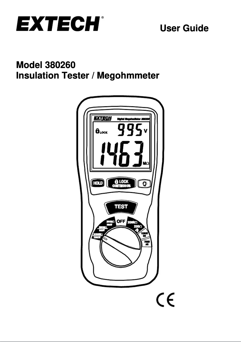 Page 1 de la notice Manuel utilisateur Extech 380260