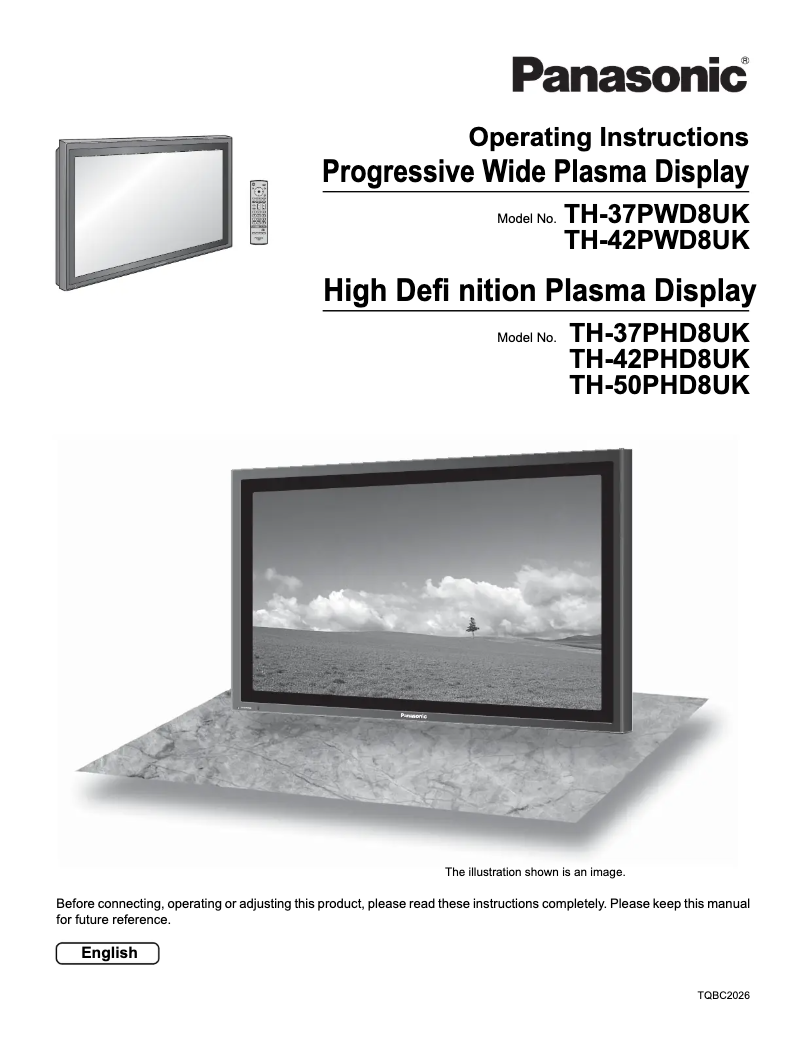 Page 1 of the manual User Manual Panasonic TH-37PWD8UK