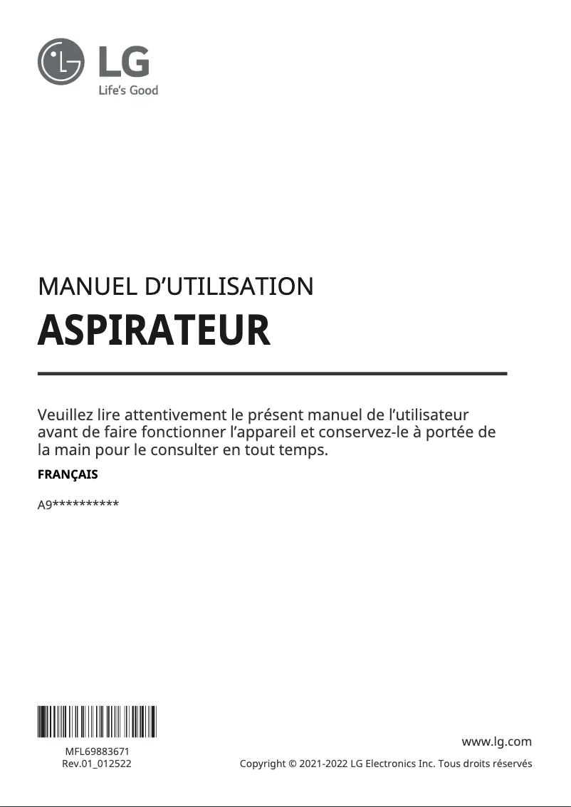 Página 1 del manual Manual de usuario LG A927KGMS