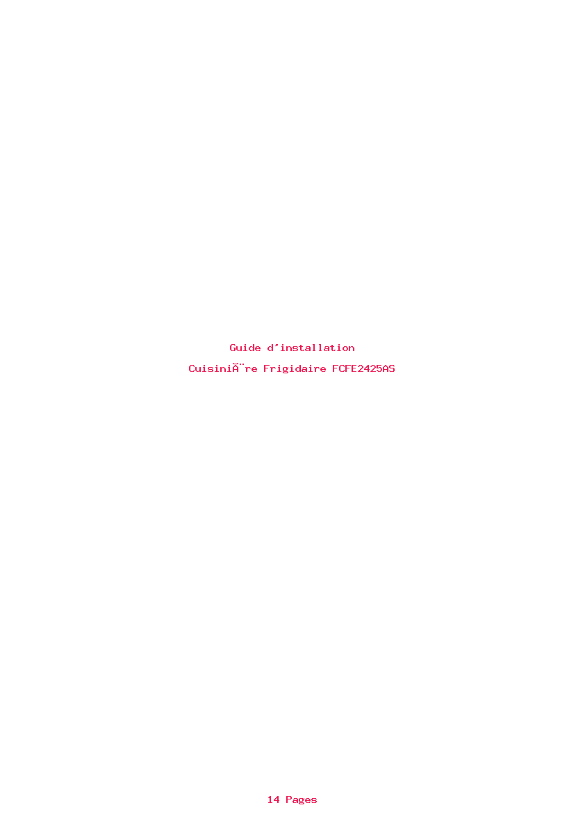 Image de la première page du manuel de l'appareil FCFE2425AS