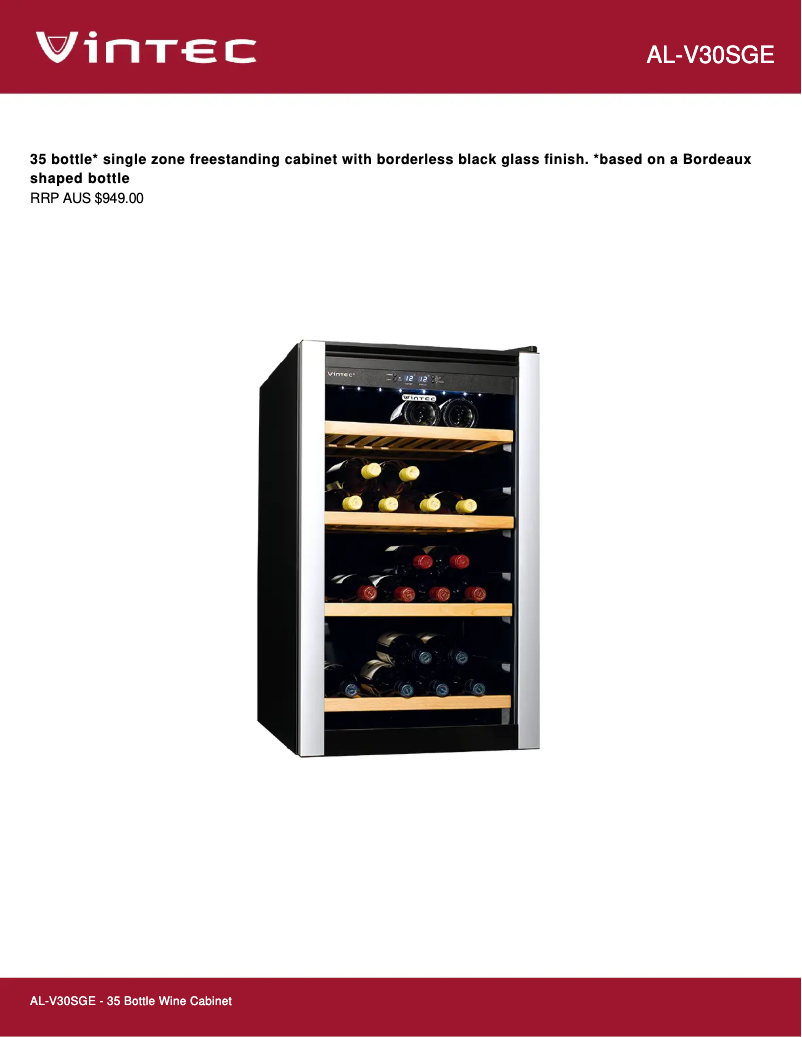 Página 1 del manual Ficha técnica Vintec AL-V30SGE