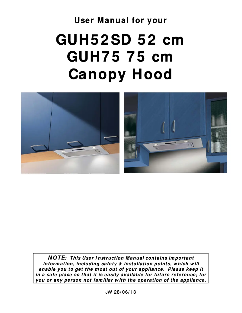 Page 1 de la notice Manuel utilisateur Baumatic GUH75