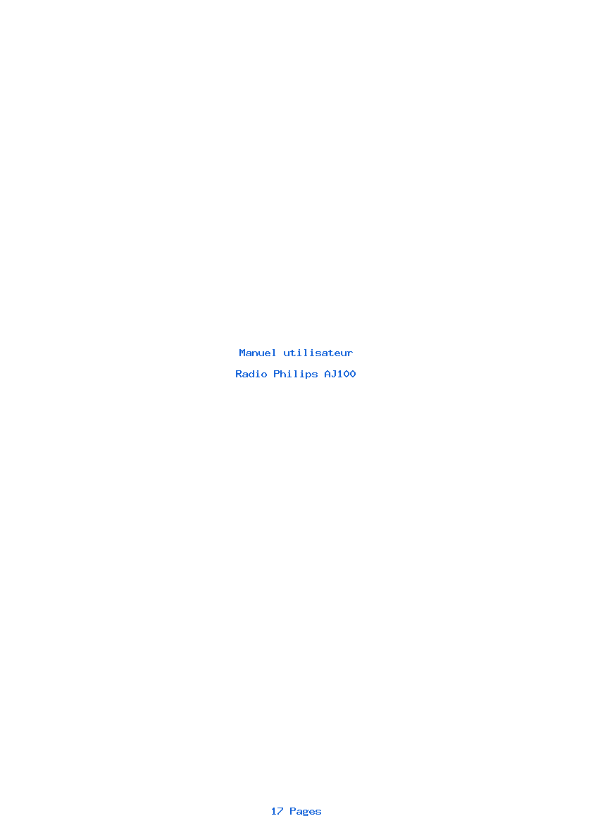 Page 1 de la notice Manuel utilisateur Philips AJ100