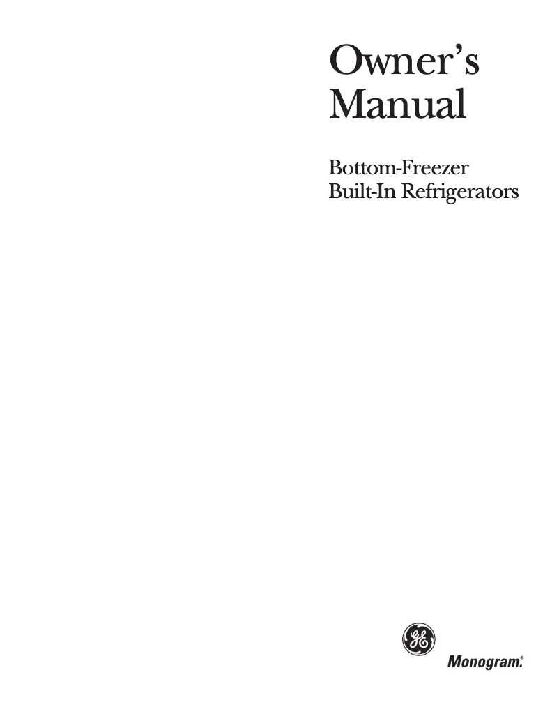 Page 1 of the manual Use and Maintenance Manual GE ZICP720SSS