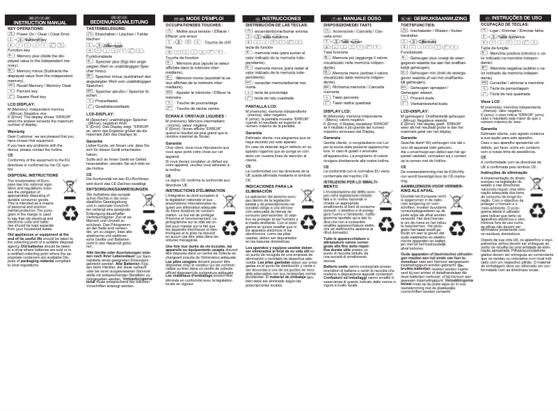 Page 1 de la notice Manuel utilisateur Olympia LCD 825