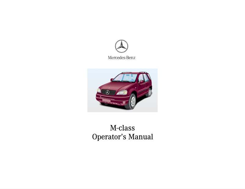 Page 1 of the manual User Manual Mercedes-Benz ML 320 (2000)