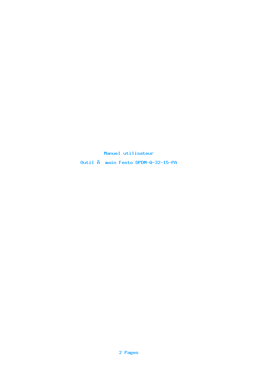 Page 1 de la notice Manuel utilisateur Festo DPDM-Q-32-15-PA
