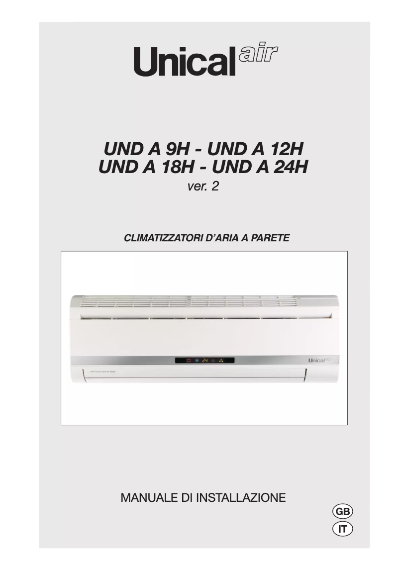 Page 1 of the manual User Manual UnicalAir UND A 18H