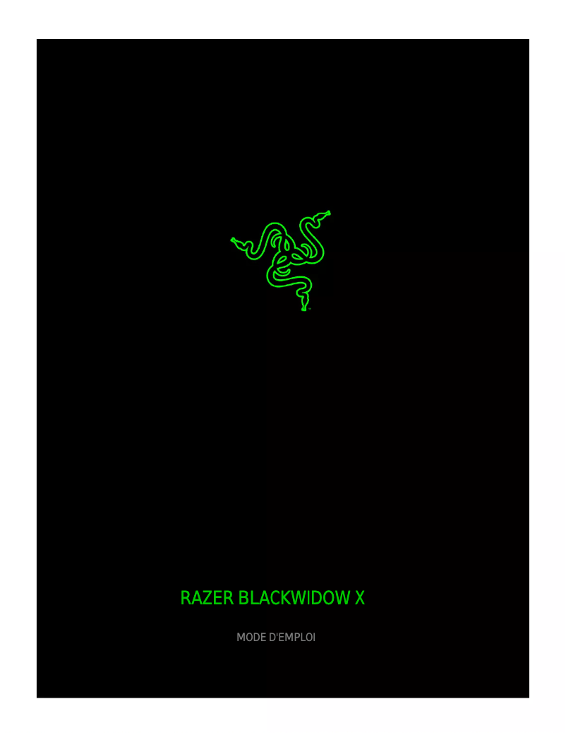 Page 1 of the manual User Manual Razer BlackWidow X