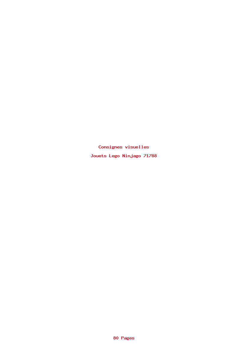 Page 1 de la notice Consignes visuelles Lego Ninjago 71788