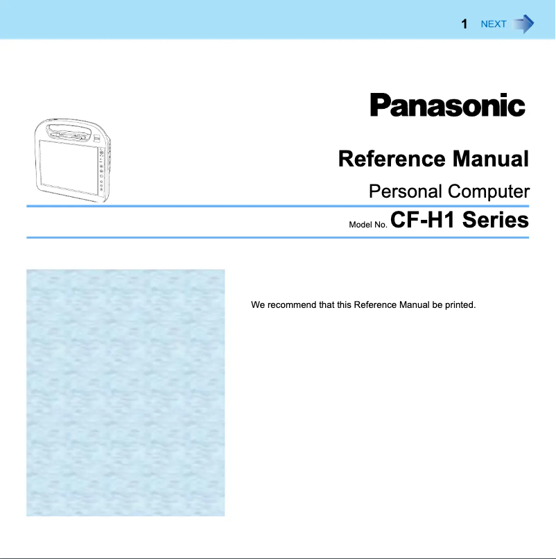 Page 1 de la notice Manuel utilisateur Panasonic Toughbook CF-H1