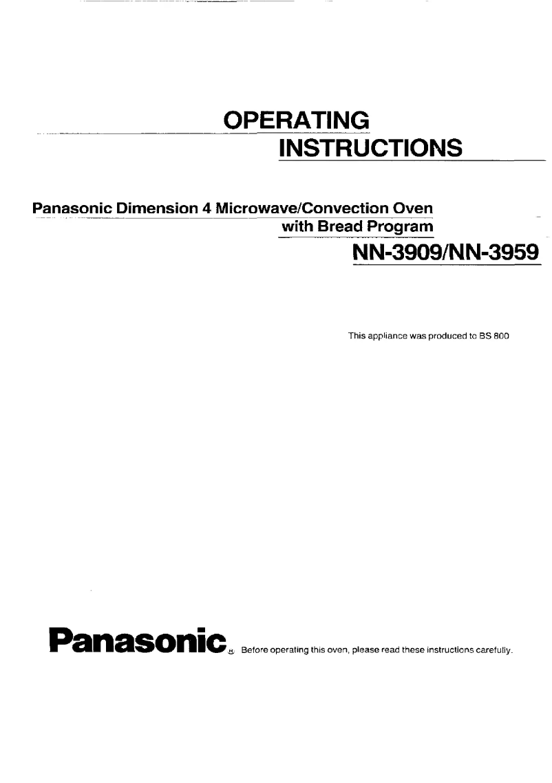 Page 1 de la notice Manuel utilisateur Panasonic NN-3909