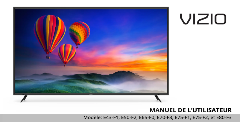 Page 1 de la notice Manuel utilisateur VIZIO E70-F3