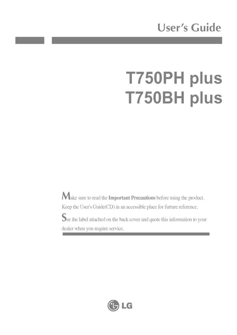 Page 1 de la notice Manuel utilisateur LG T750PHPK