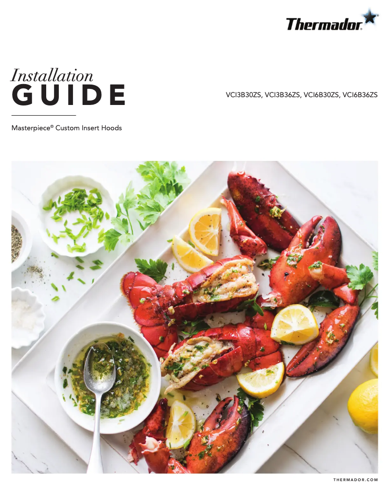 Page 1 de la notice Guide d'installation Thermador VCI3B36ZS