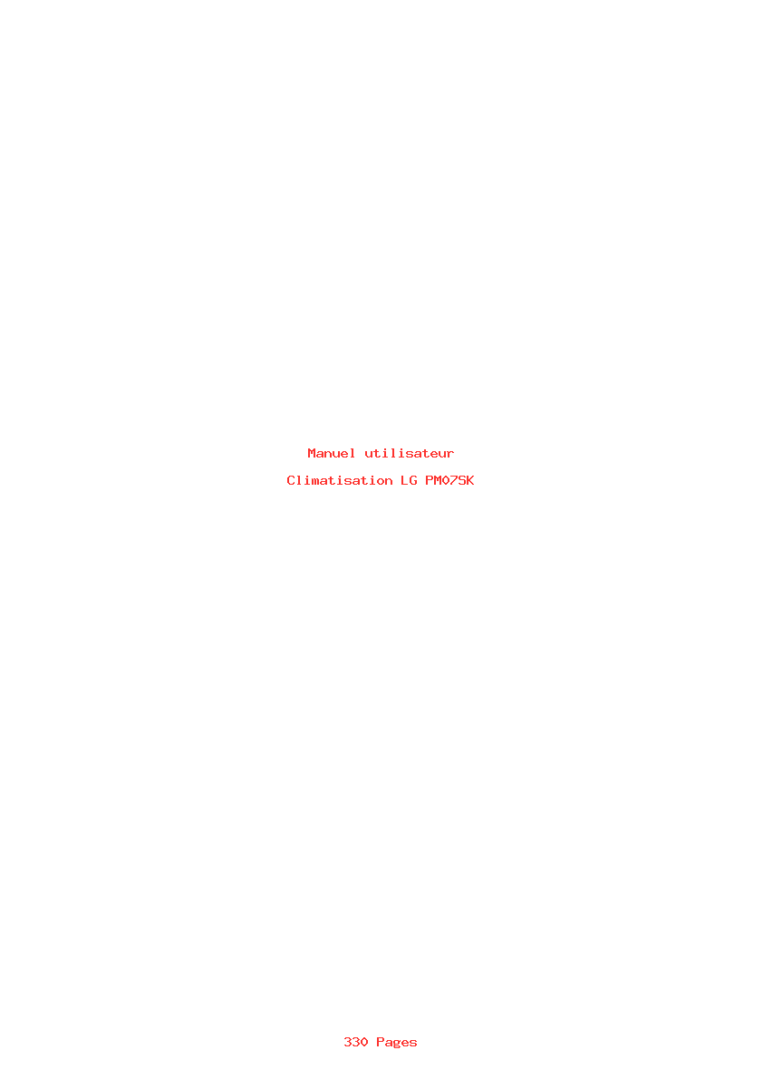 Page 1 de la notice Manuel utilisateur LG PM07SK