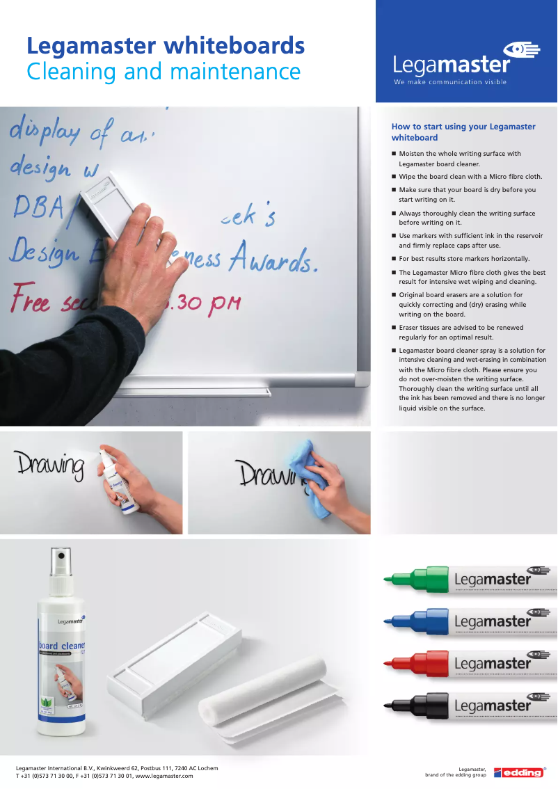 Page 1 de la notice Manuel utilisateur Legamaster 7-106203