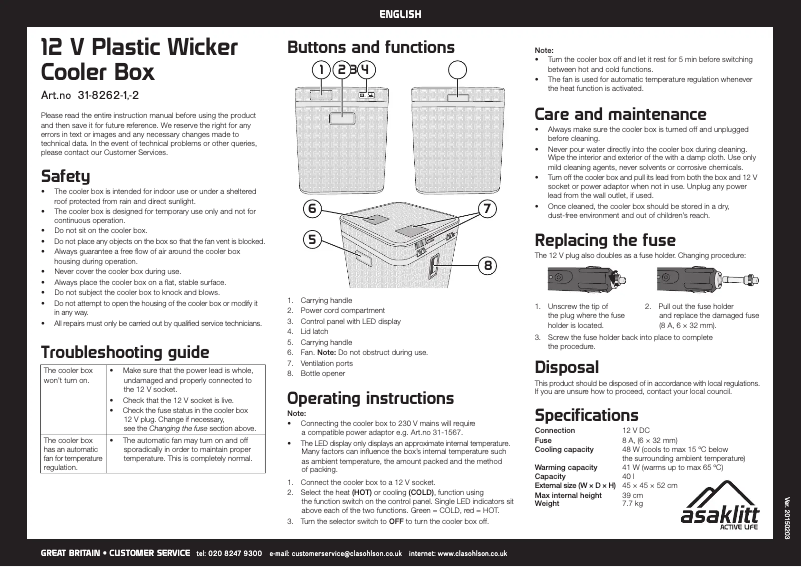 Página 1 del manual Manual de usuario Asaklitt 31-8262-1