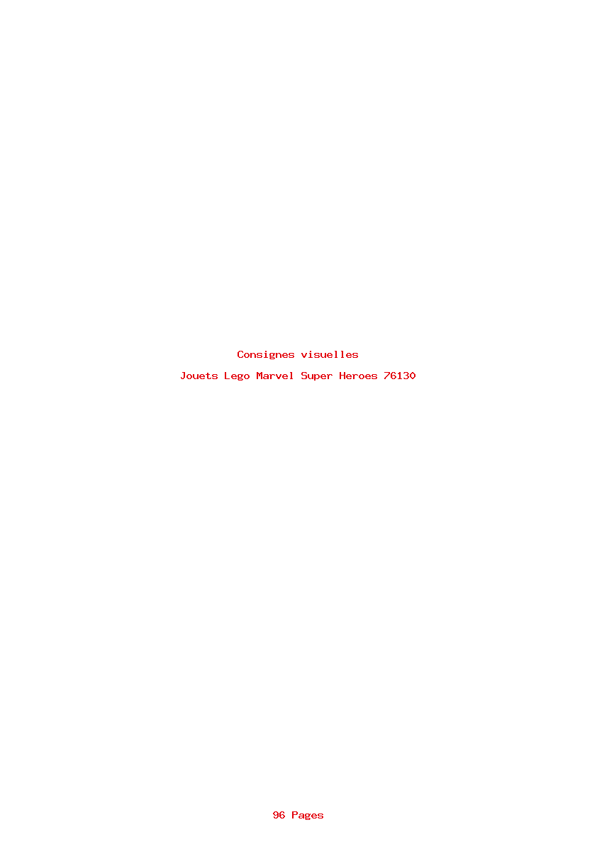 Page 1 de la notice Consignes visuelles Lego Marvel Super Heroes 76130