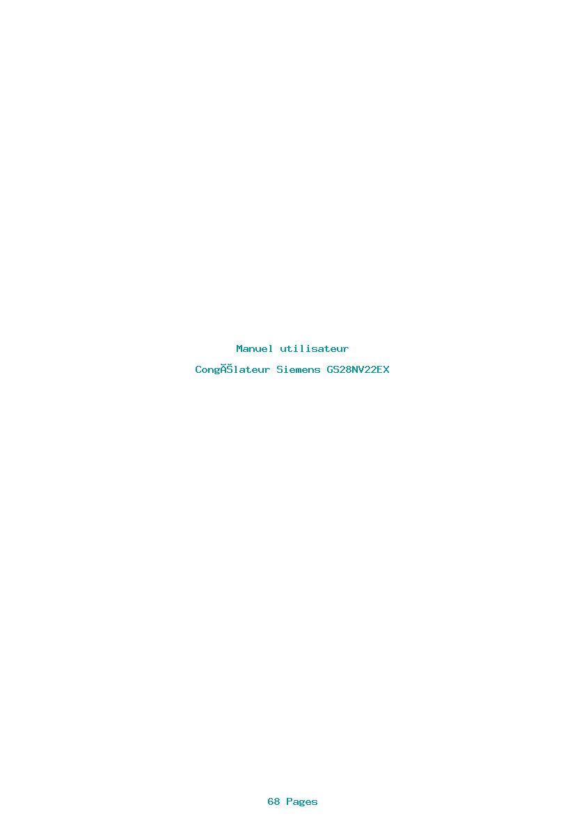 Page 1 de la notice Manuel utilisateur Siemens GS28NV22EX