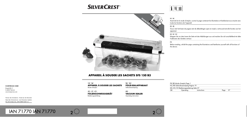 Page 1 de la notice Manuel utilisateur SilverCrest SFS 150 B3