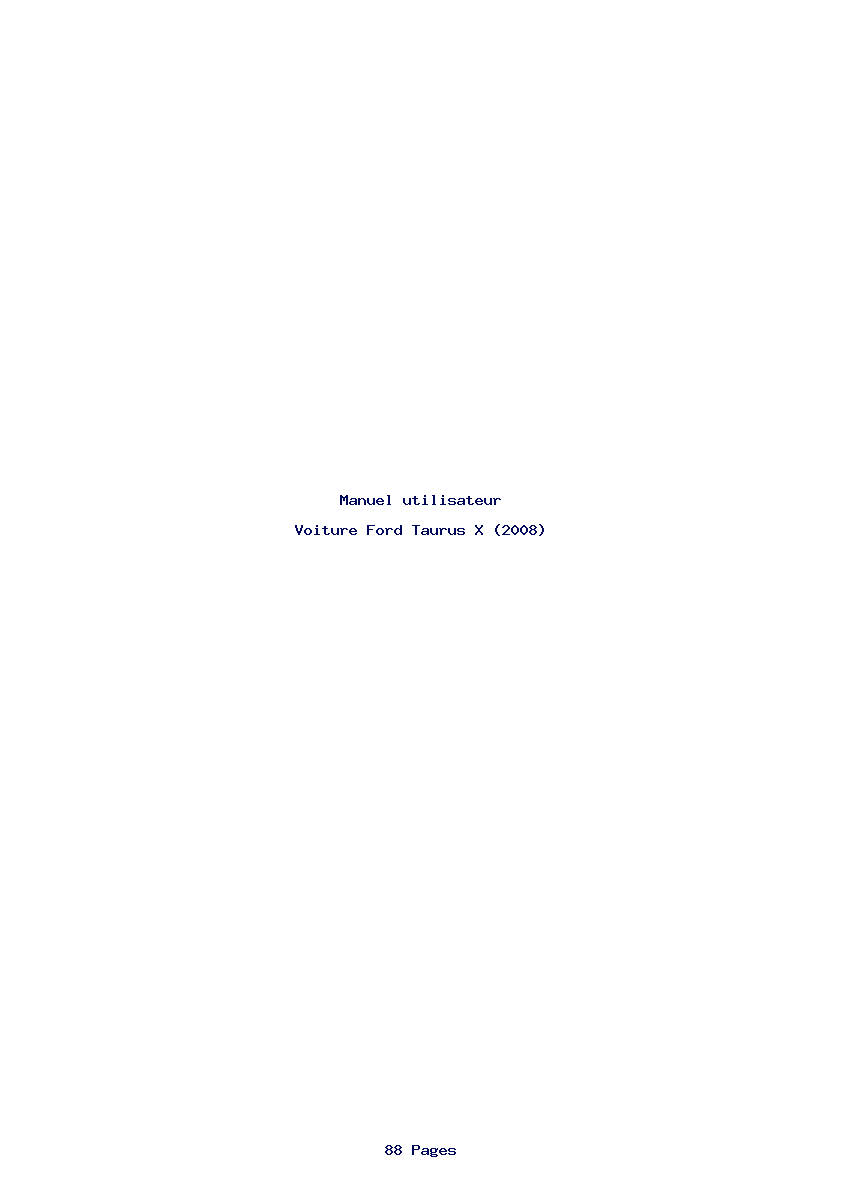 Image de la première page du manuel de l'appareil Taurus X (2008)