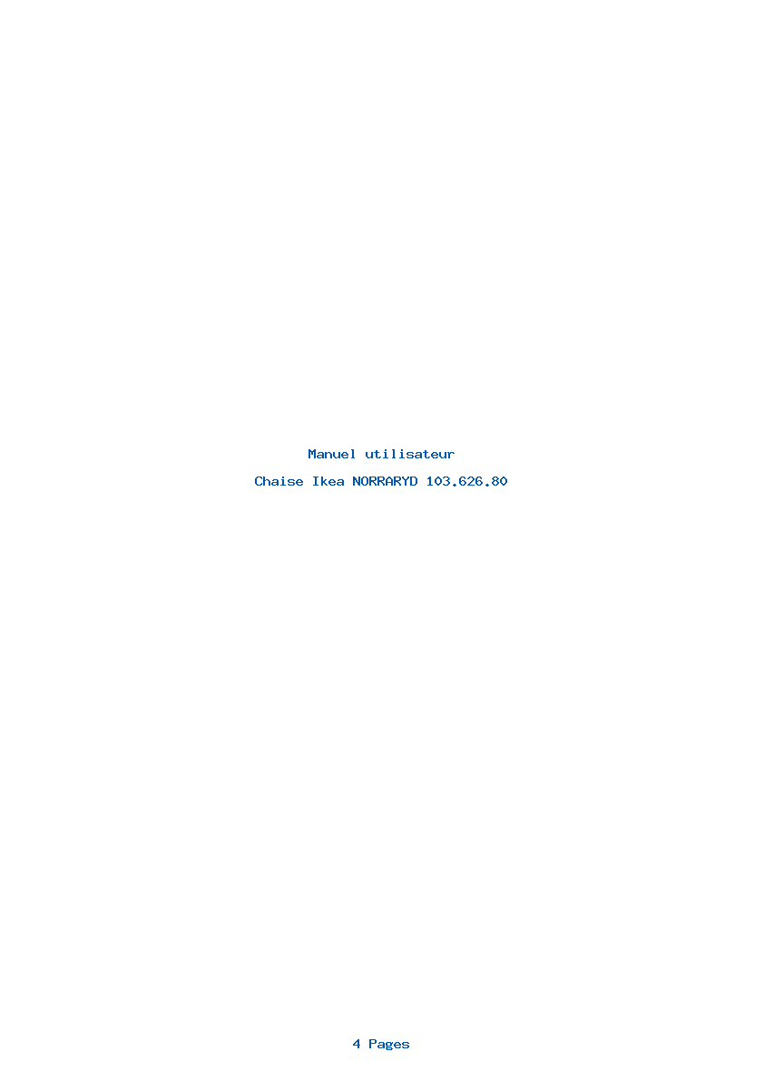 Page 1 de la notice Manuel utilisateur Ikea NORRARYD 103.626.80