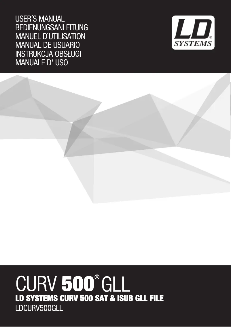 Page 1 de la notice Manuel utilisateur LD Systems CURV 500 SLA