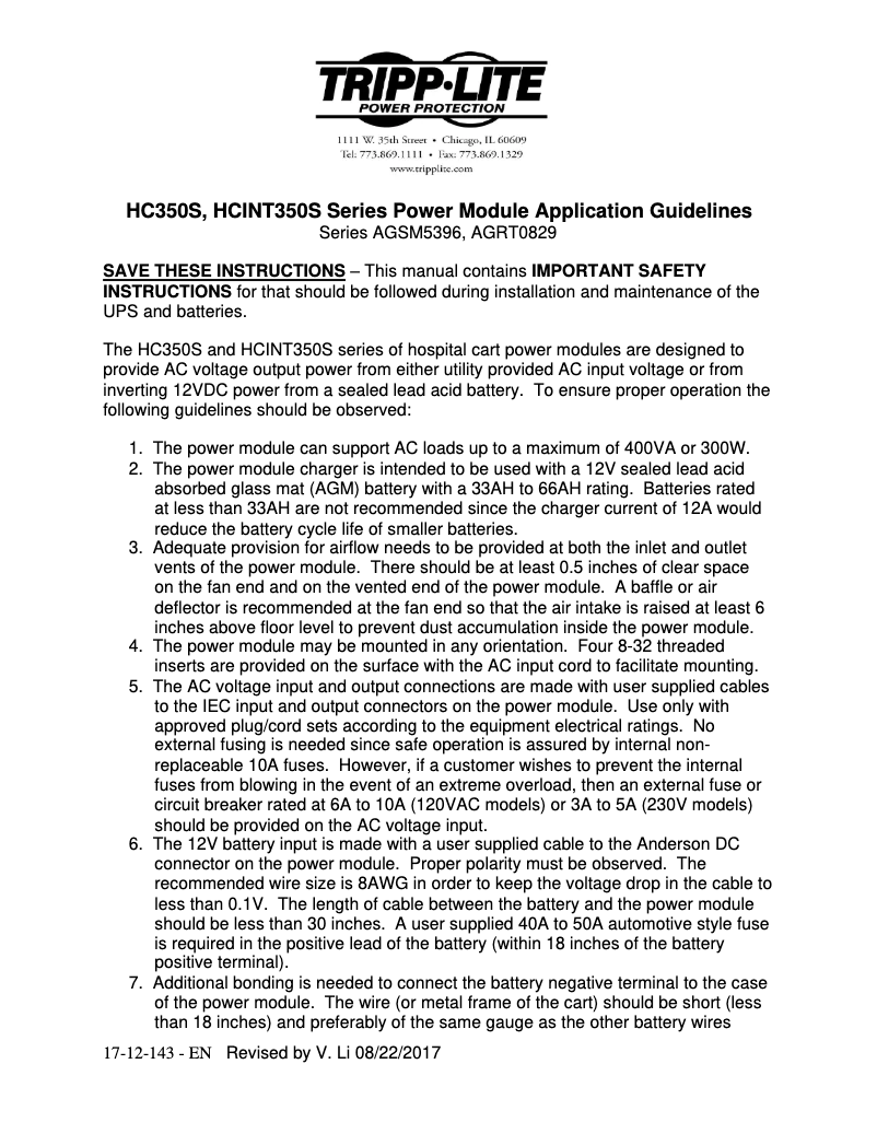 Page 1 de la notice Manuel utilisateur Tripp Lite DMBB230V