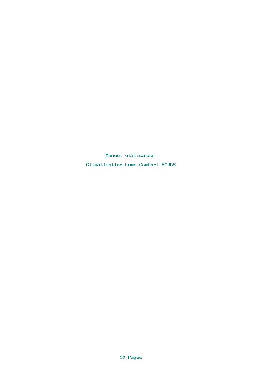 Page 1 de la notice Manuel utilisateur Luma Comfort EC45S