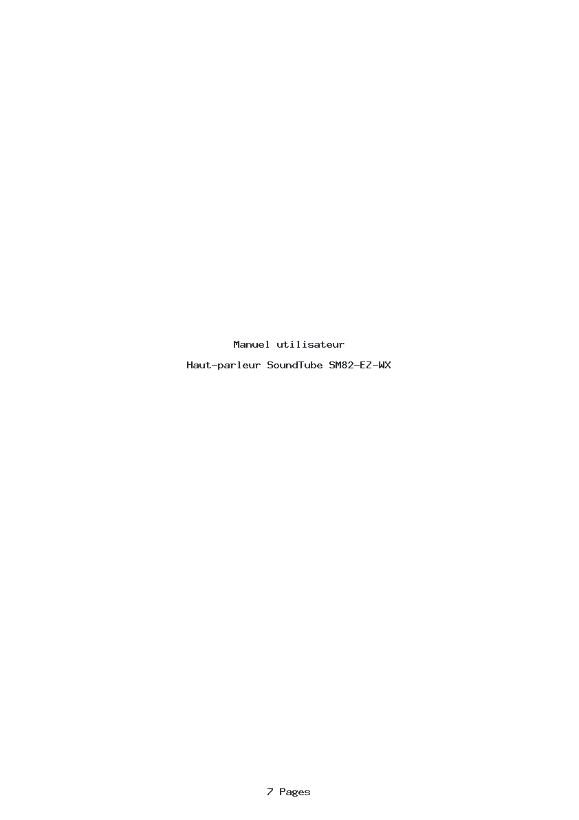 Page 1 de la notice Manuel utilisateur SoundTube SM82-EZ-WX