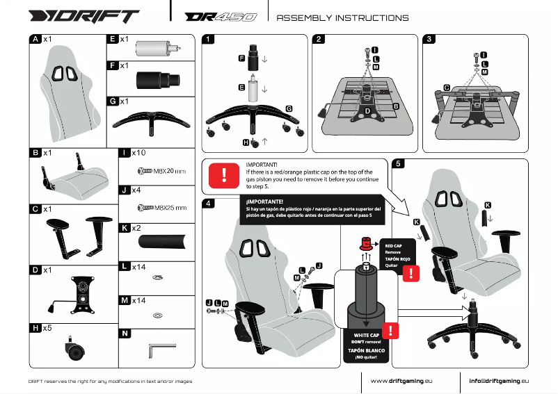 Page 1 de la notice Manuel utilisateur Drift DR450