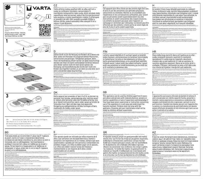 Page 1 de la notice Manuel utilisateur Varta Caricabatterie wireless Multi 57906