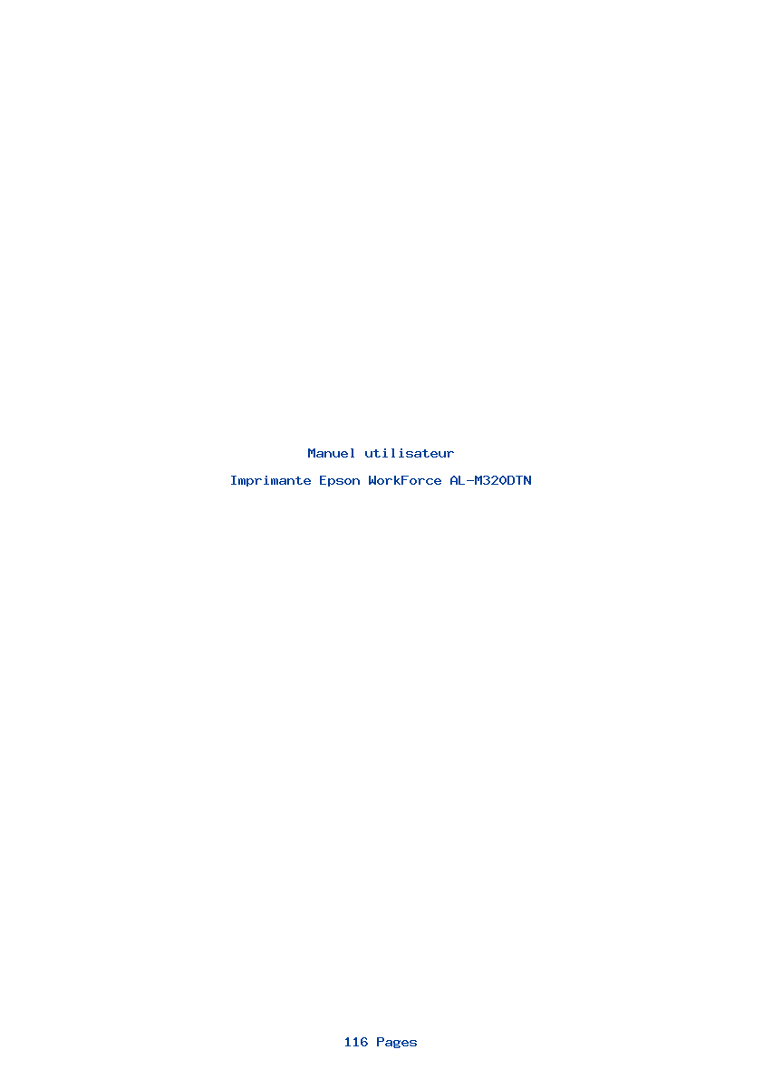 Page 1 de la notice Manuel utilisateur Epson WorkForce AL-M320DTN