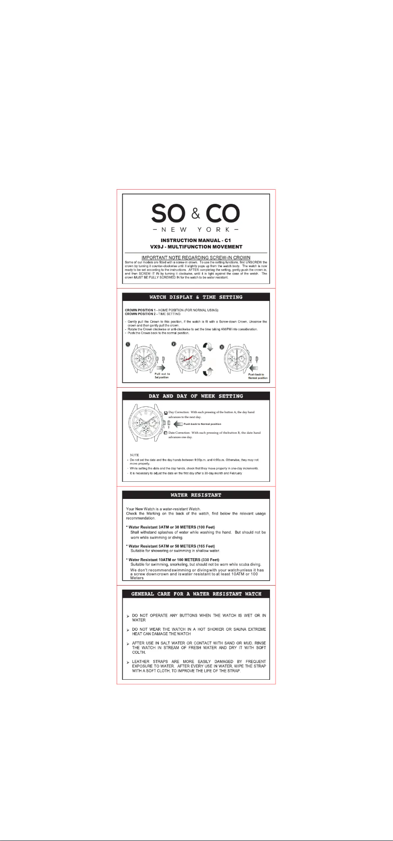 Page 1 de la notice Manuel utilisateur So & Co Hudson 5026