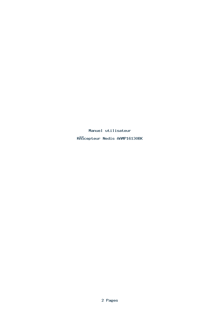 Page 1 de la notice Manuel utilisateur Nedis AAMP16130BK