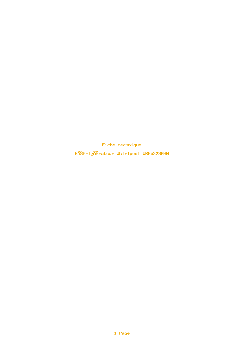 Image de la première page du manuel de l'appareil WRF532SMHW