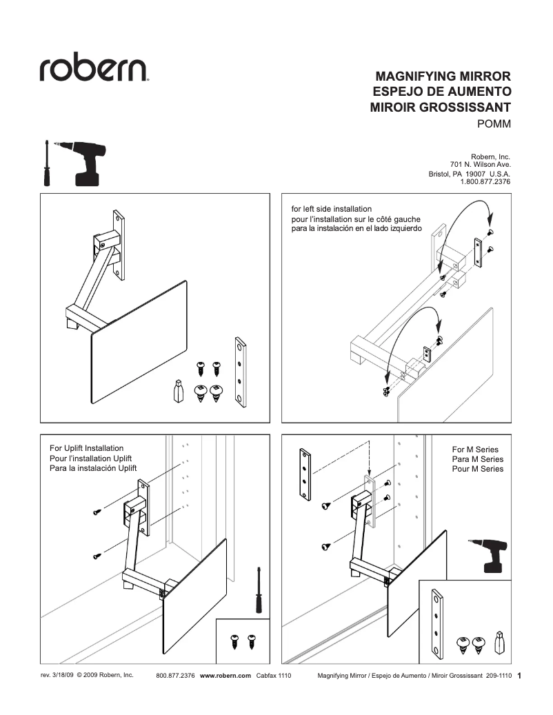 Page 1 de la notice Manuel utilisateur Robern POMM
