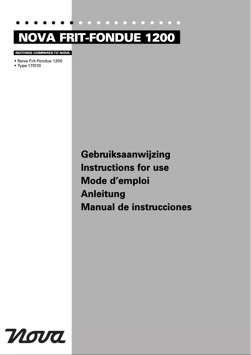 Page 1 de la notice Manuel utilisateur Nova Frit-Fondue 1200