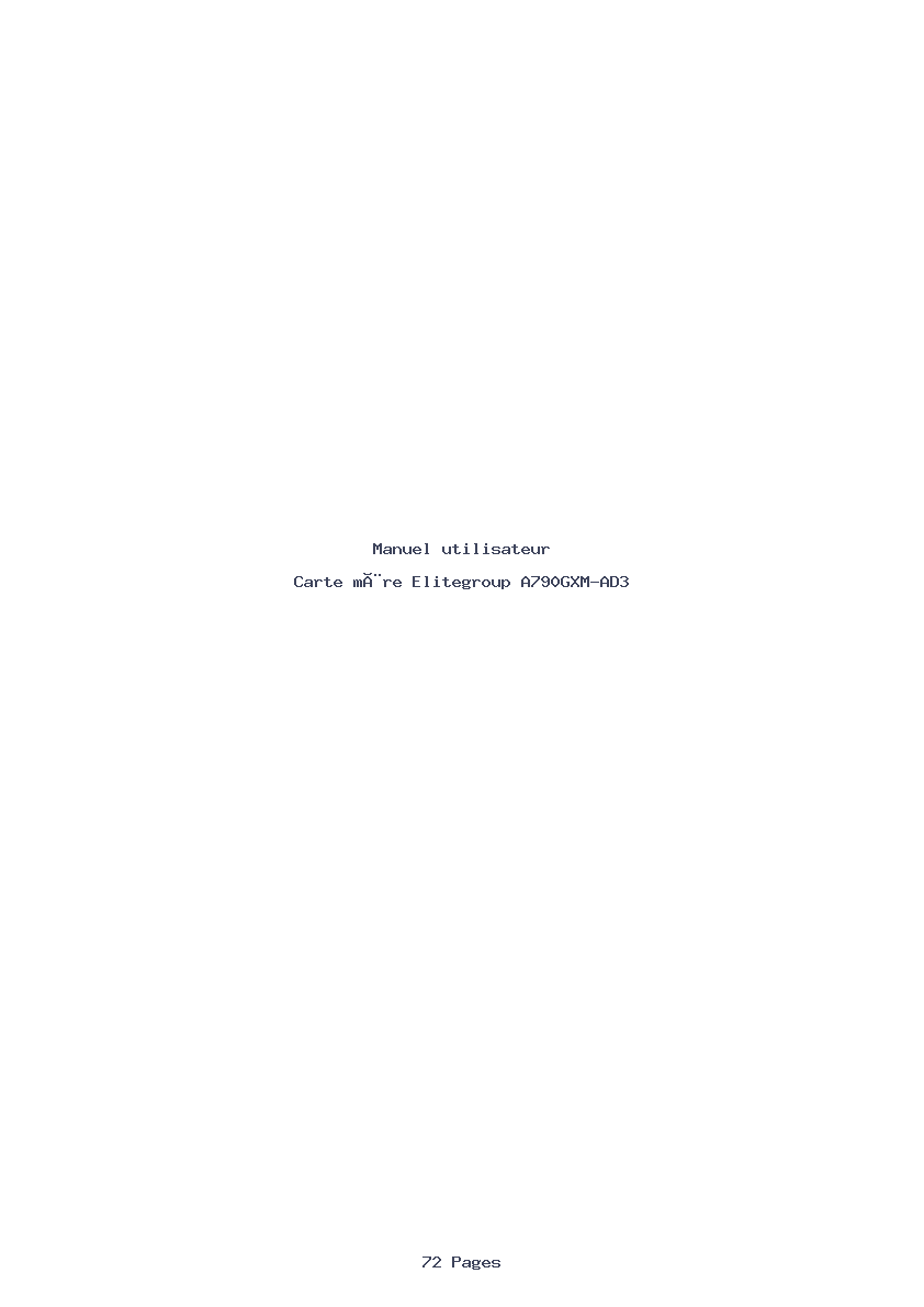 Page 1 de la notice Manuel utilisateur Elitegroup A790GXM-AD3