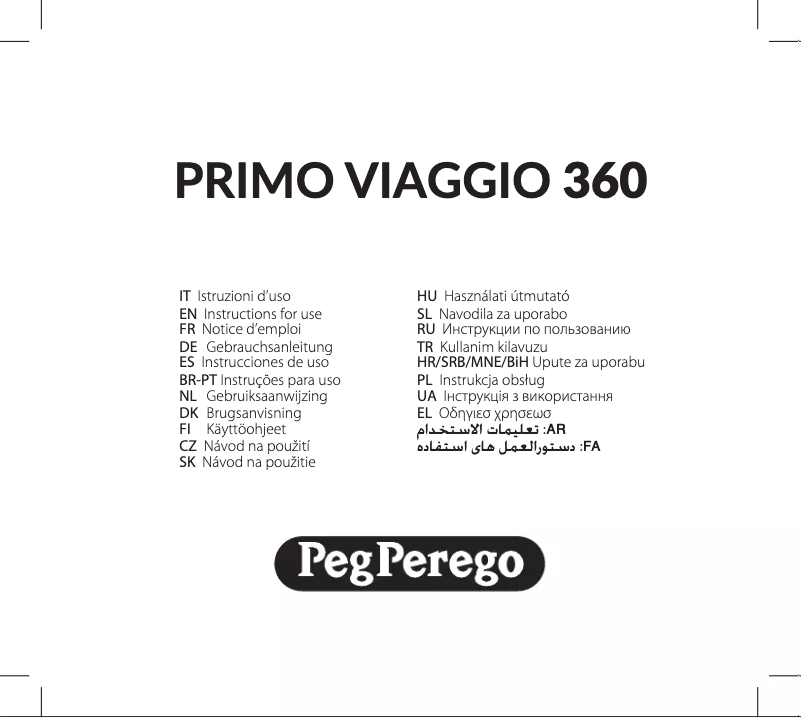 Page 1 de la notice Manuel utilisateur Peg Perego Primo Viaggio 360