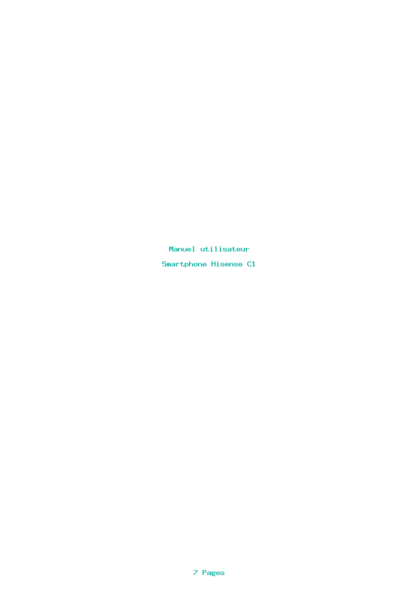 Page 1 de la notice Manuel utilisateur Hisense C1