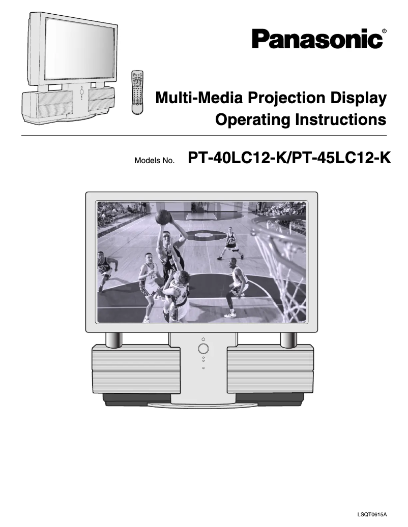 Page 1 de la notice Manuel utilisateur Panasonic PT-40LC12-K