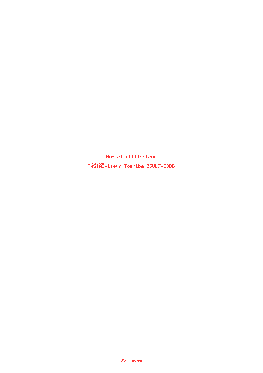 Page 1 de la notice Manuel utilisateur Toshiba 55UL7A63DB