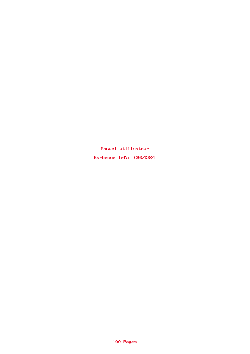Page 1 de la notice Manuel utilisateur Tefal CB670801