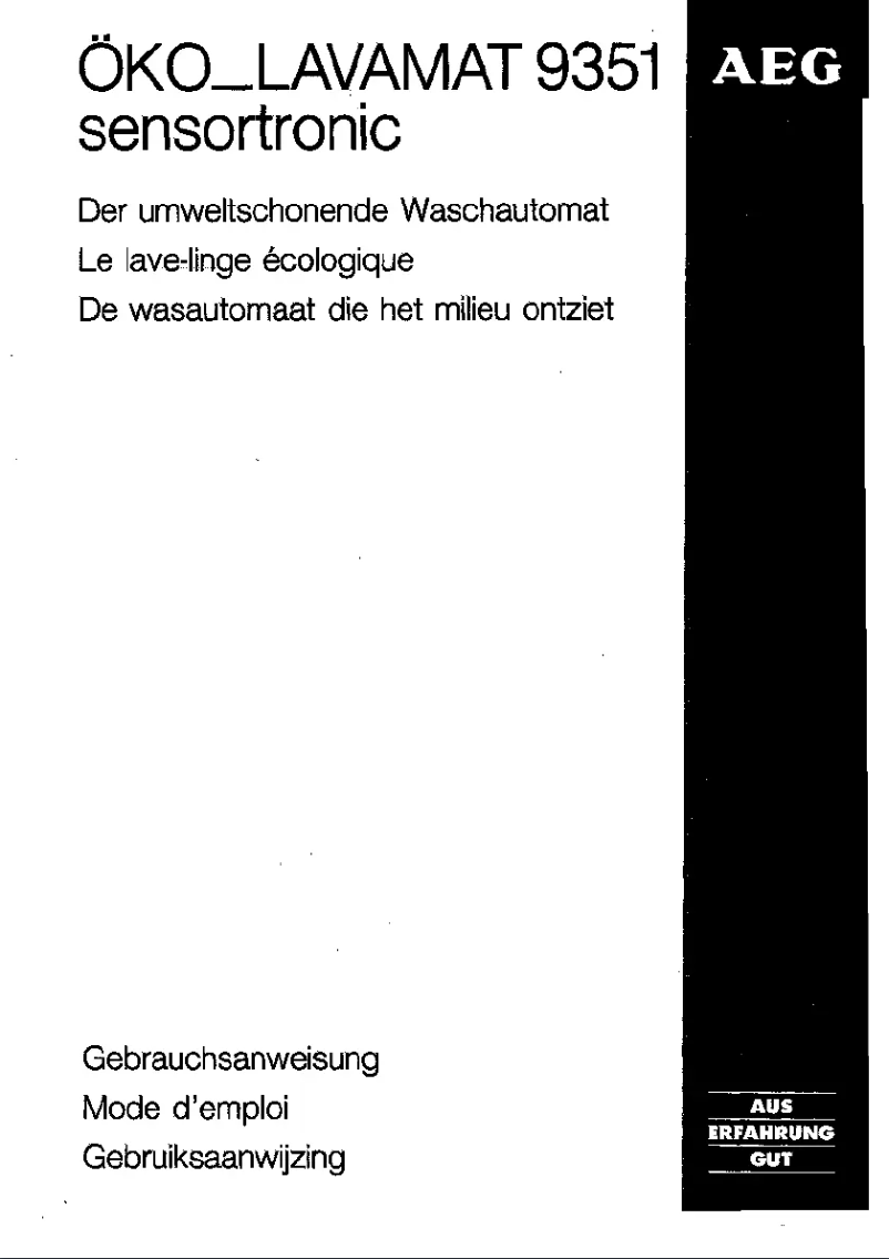 Page 1 de la notice Manuel utilisateur AEG Lavamat 9351