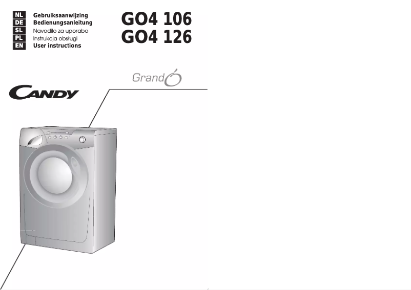 Página 1 del manual Manual de usuario Candy GO4 106-16S