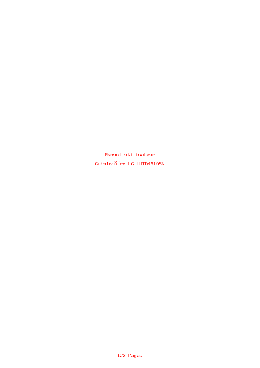 Page 1 de la notice Manuel utilisateur LG LUTD4919SN