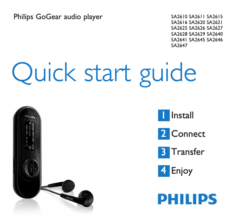 Página 1 del manual Guía de inicio rápido Philips GoGear SA2615