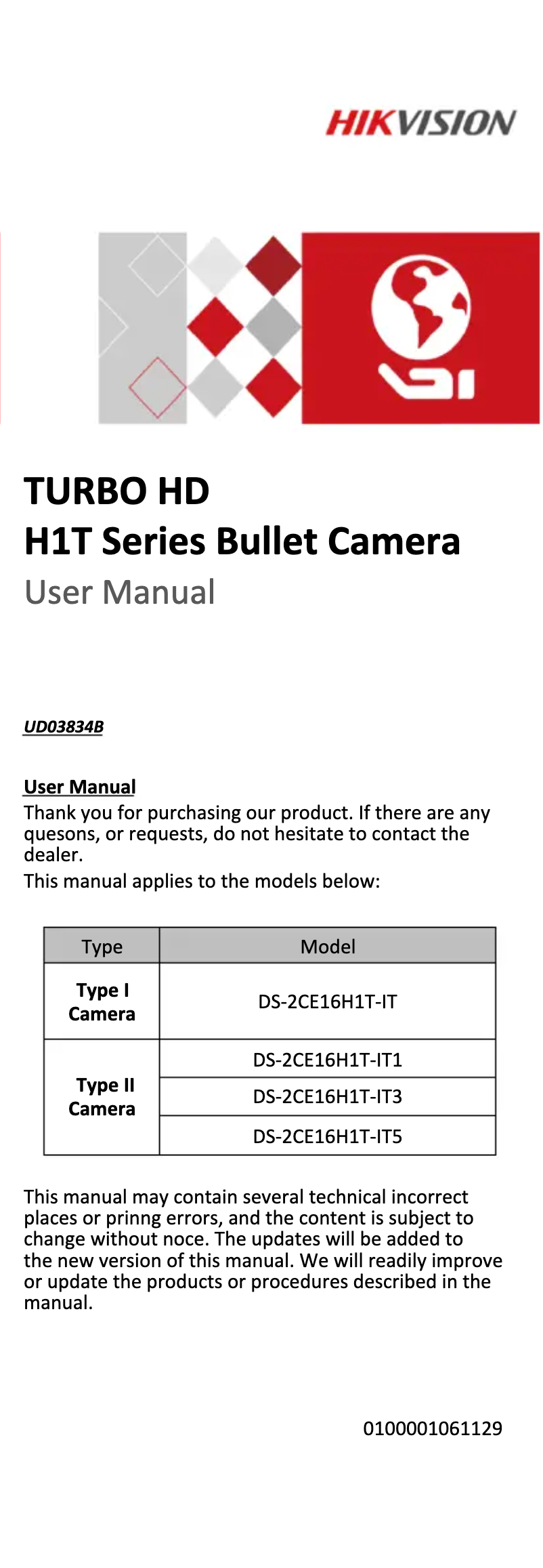 Página 1 del manual Manual de usuario Hikvision DS-2CE16H1T-IT3